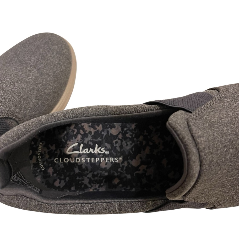 Women’s CLARKS Cloudsteppers Breeze Bali Slip On Shoes Grey NWOT - Picture 6 of 6